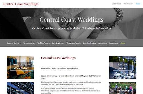 Central Coast Weddings Business Advertising