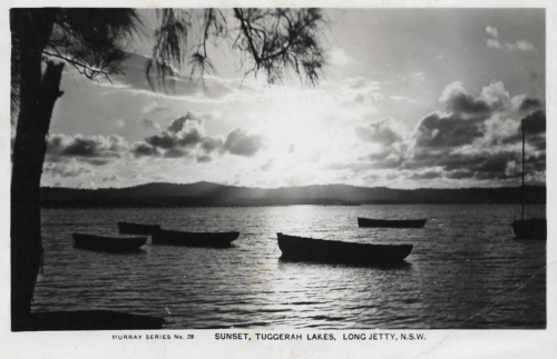 The Entrance Postcard Sunset, Tuggerah Lakes Murray Series No 28-min